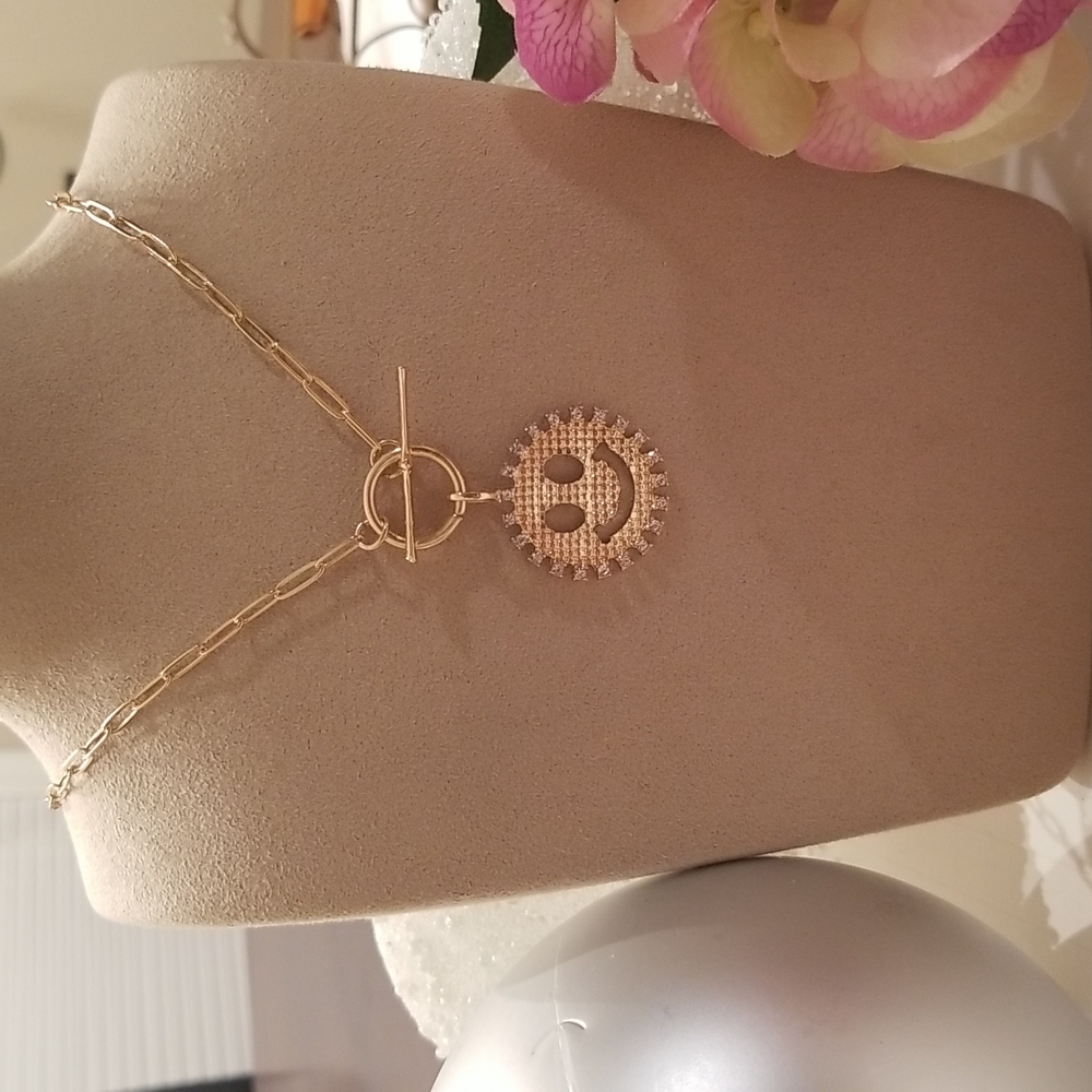 Cato Goldtone Smiley Face Medallion Necklace
